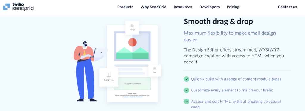Sendgrid Email: drag and drop